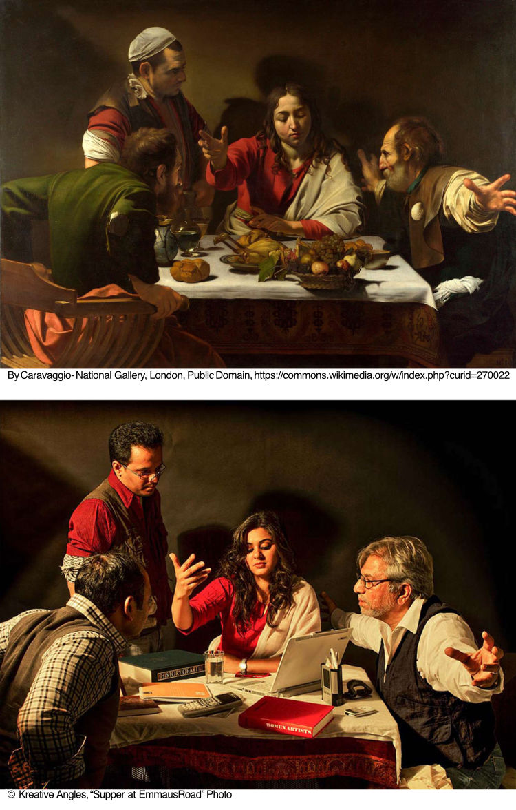Emmaus Road paintings Caravaggio and Kreative Angles