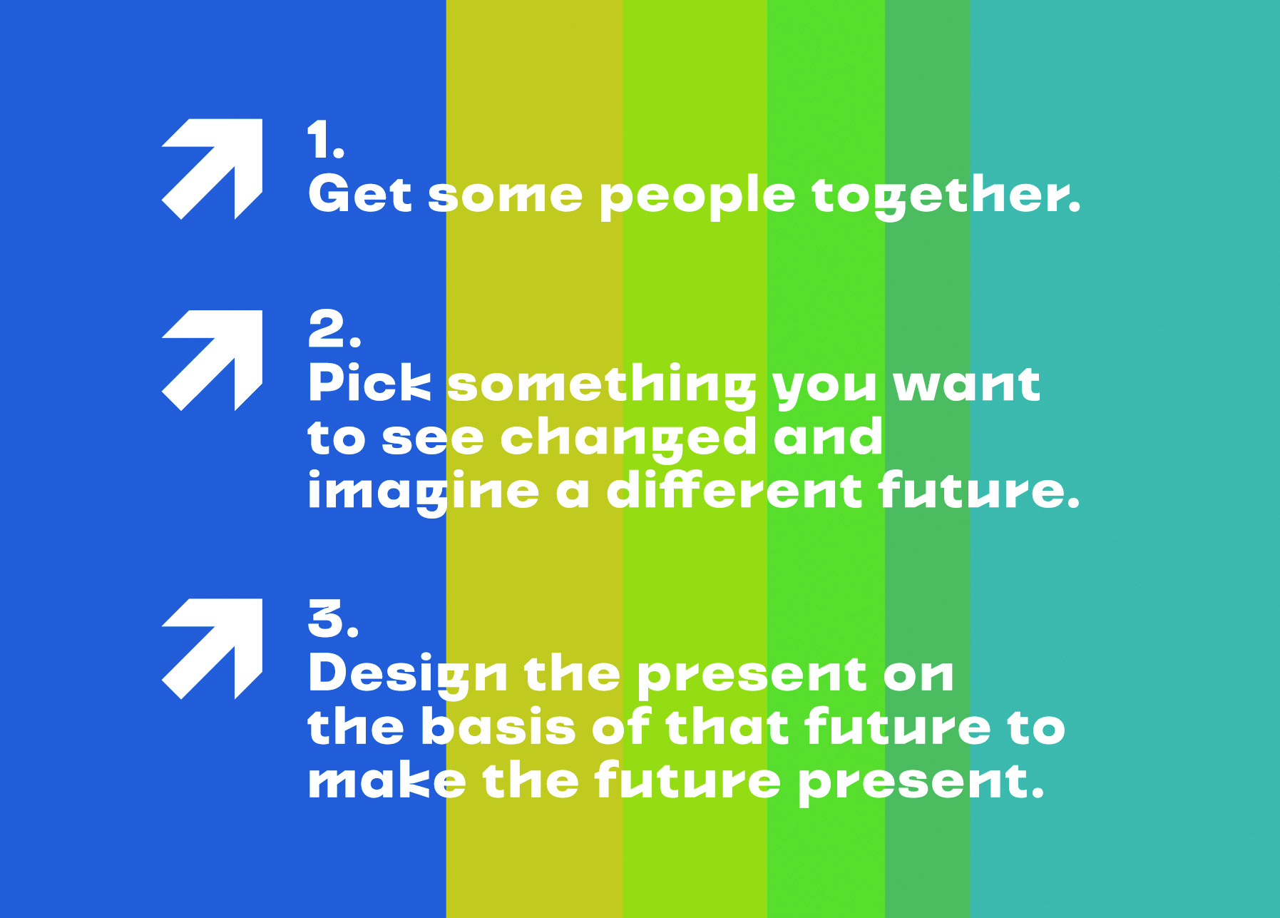 futurepresent three steps postcard